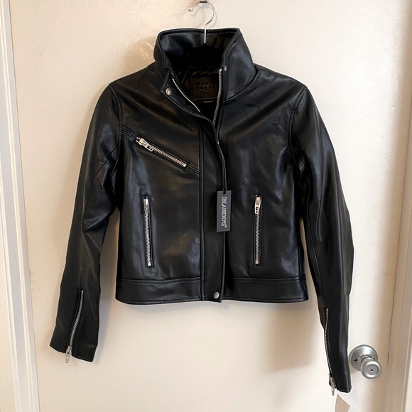 NWT Blank NYC Black Faux Leather Moto Jacket - M - Picture 3 of 7